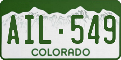 CO license plate AIL549