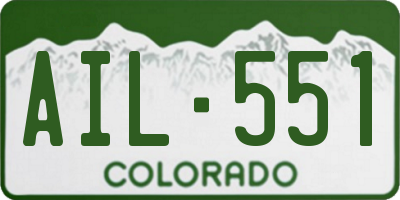 CO license plate AIL551