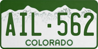CO license plate AIL562