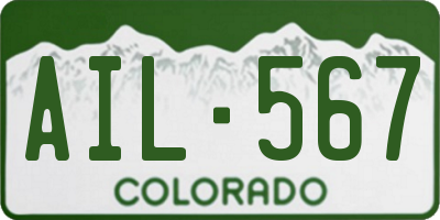 CO license plate AIL567
