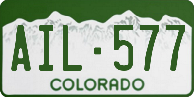 CO license plate AIL577