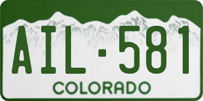 CO license plate AIL581