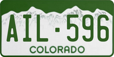 CO license plate AIL596