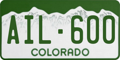 CO license plate AIL600
