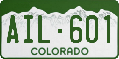 CO license plate AIL601