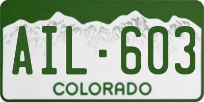 CO license plate AIL603