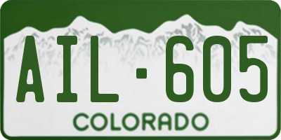 CO license plate AIL605