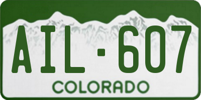 CO license plate AIL607