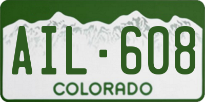 CO license plate AIL608