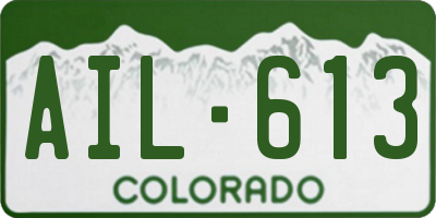 CO license plate AIL613