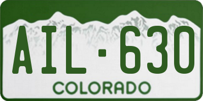 CO license plate AIL630