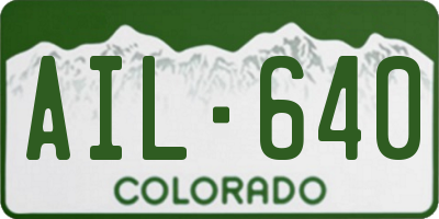 CO license plate AIL640