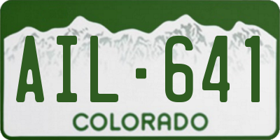 CO license plate AIL641