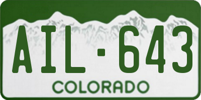 CO license plate AIL643