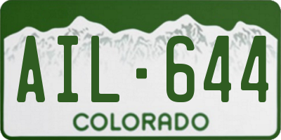CO license plate AIL644