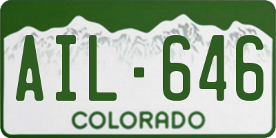 CO license plate AIL646