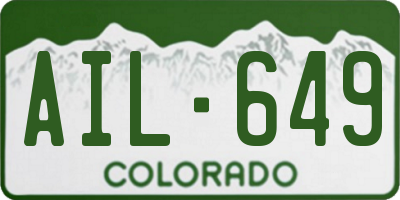 CO license plate AIL649