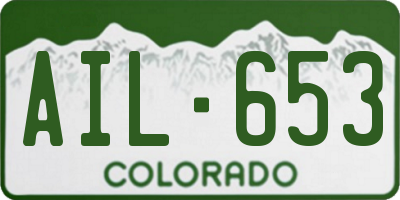 CO license plate AIL653