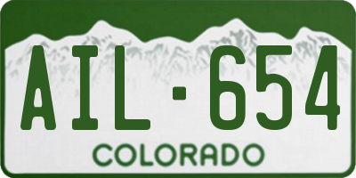 CO license plate AIL654