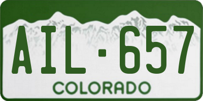 CO license plate AIL657