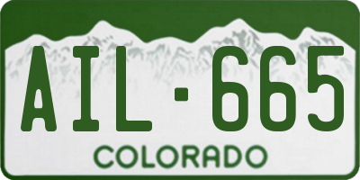 CO license plate AIL665