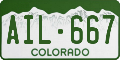 CO license plate AIL667
