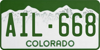 CO license plate AIL668