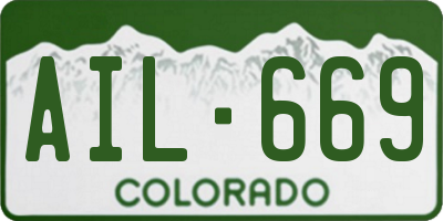 CO license plate AIL669