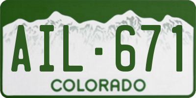 CO license plate AIL671