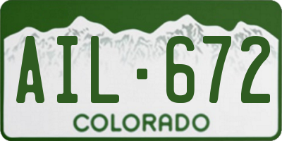 CO license plate AIL672