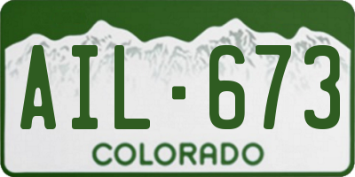 CO license plate AIL673