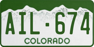 CO license plate AIL674