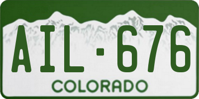 CO license plate AIL676