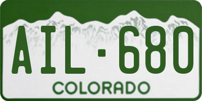 CO license plate AIL680