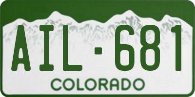 CO license plate AIL681