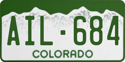 CO license plate AIL684