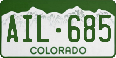 CO license plate AIL685