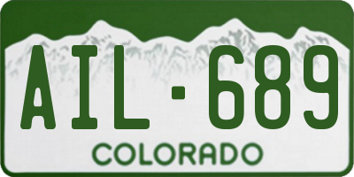 CO license plate AIL689