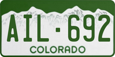 CO license plate AIL692