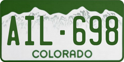 CO license plate AIL698