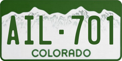 CO license plate AIL701