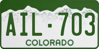 CO license plate AIL703