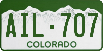 CO license plate AIL707