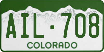 CO license plate AIL708
