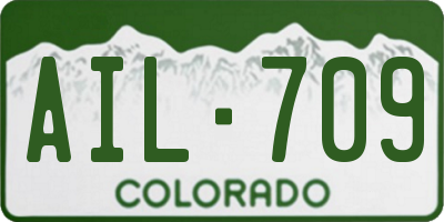 CO license plate AIL709
