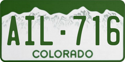 CO license plate AIL716