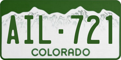CO license plate AIL721