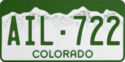 CO license plate AIL722