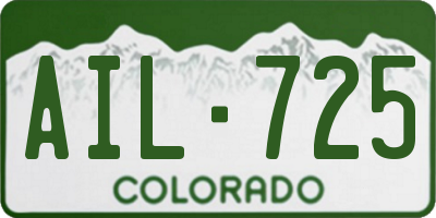 CO license plate AIL725