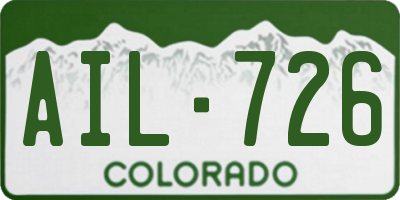 CO license plate AIL726
